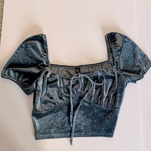 Dusky blue crop top